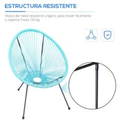 Outsunny Conjunto De 2 Sillas De Jardín De Ratán Pack 2 Sillas Acapulco Forma Ovalada Con Reposabrazos Respaldo Alto Interior Exterior 73x77x87 Cm Turquesa -Jardin Decoración Shop cb416bbbef65312aec4d414edab410c00cb9ef8c 660b831dfdcd455e9d60d089a9bd0ee6