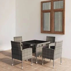 Juego De Comedor Jardín 5 Piezas Ratán Sintético Gris Antracita VidaXL -Jardin Decoración Shop cb8a48a05db17f4e823a334e08da5f00a1e3ceb5 fc6c278103ac4703bf5aadfc6656ccaf