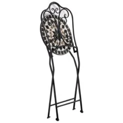 Outsunny Set De 2 Sillas De Jardín Plegables Con Asiento De Mosaico Cerámico Y Marco De Metal Carga 120 Kg Para Bistró Terraza Patio Exterior 40x50x92 Cm Negro -Jardin Decoración Shop ccbff663b3d95b4064747741e7214ee046d35219 7417768f634145c49e18c5b9b1ebb295