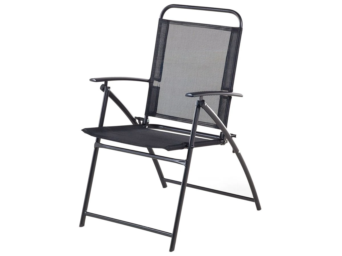 Conjunto De 4 Sillas De Jardín De Metal Negro LIVO 8 Conjunto De 4 Sillas De Jardín De Metal Negro LIVO - Imagen 8