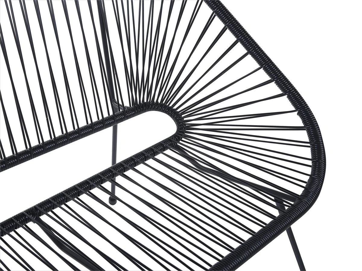 Banco De Jardín 2 Plazas De Ratán Negro ACAPULCO 7 Banco De Jardín 2 Plazas De Ratán Negro ACAPULCO - Imagen 7