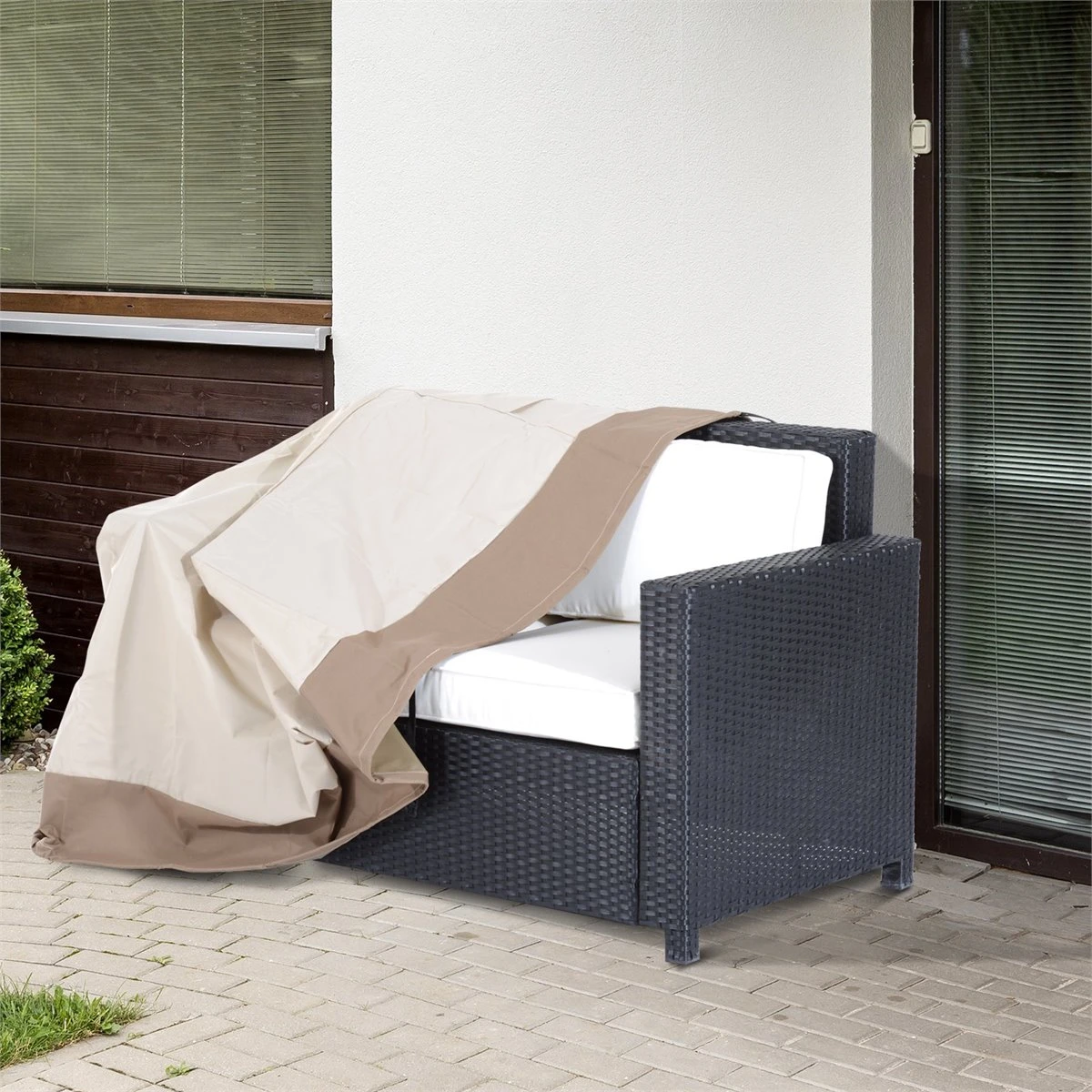 Outsunny Funda Protectora Para Banco 2-3 Plaza Cubierta De Muebles Impermeable Exterior Jardín Protección Contra Lluvia Y Sol 152x87x59/79cm 600D Tela Oxford 2 Outsunny Funda Protectora Para Banco 2-3 Plaza Cubierta De Muebles Impermeable Exterior Jardín Protección Contra Lluvia Y Sol 152x87x59/79cm 600D Tela Oxford - Imagen 2