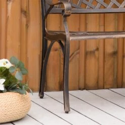 Outsunny Banco De Jardín De 2 Plazas De Aluminio Fundido Banco De Exterior Estilo Vintage Para Terraza Balcón Patio Carga 240 Kg 103x62x83 Cm Bronce -Jardin Decoración Shop d3f3399a614a0153ccf4798404eb1ec008890f51 8a0ee41fcf8b47ffa590fd36cc4c3c1a