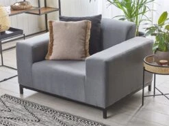 Conjunto De 2 Sillones De Poliéster Gris/negro ROVIGO -Jardin Decoración Shop d638715424f2c4d0815e99003901e9fe87c420c7 23311ccd8f6a4de2b80b5dc6849a9f2e