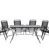 Conjunto De Jardín En Acero Negro Con 6 Sillas LIVO