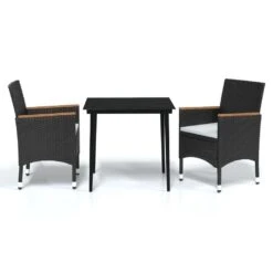 Juego De Comedor Para Jardín De 3 Piezas Con Cojines Negro VidaXL -Jardin Decoración Shop d672315c47fe1b729fde1c5409945366b5171e42 ef05ea00caaa4e7ea46a80ce1378c1c5