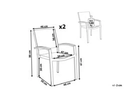 Conjunto De 2 Sillas De Jardín Gris PERETA -Jardin Decoración Shop d95d6c0905cd855765db93e8472ee7f5fd17a68b bfd61cd90b984a44833b36f4c2affdf3