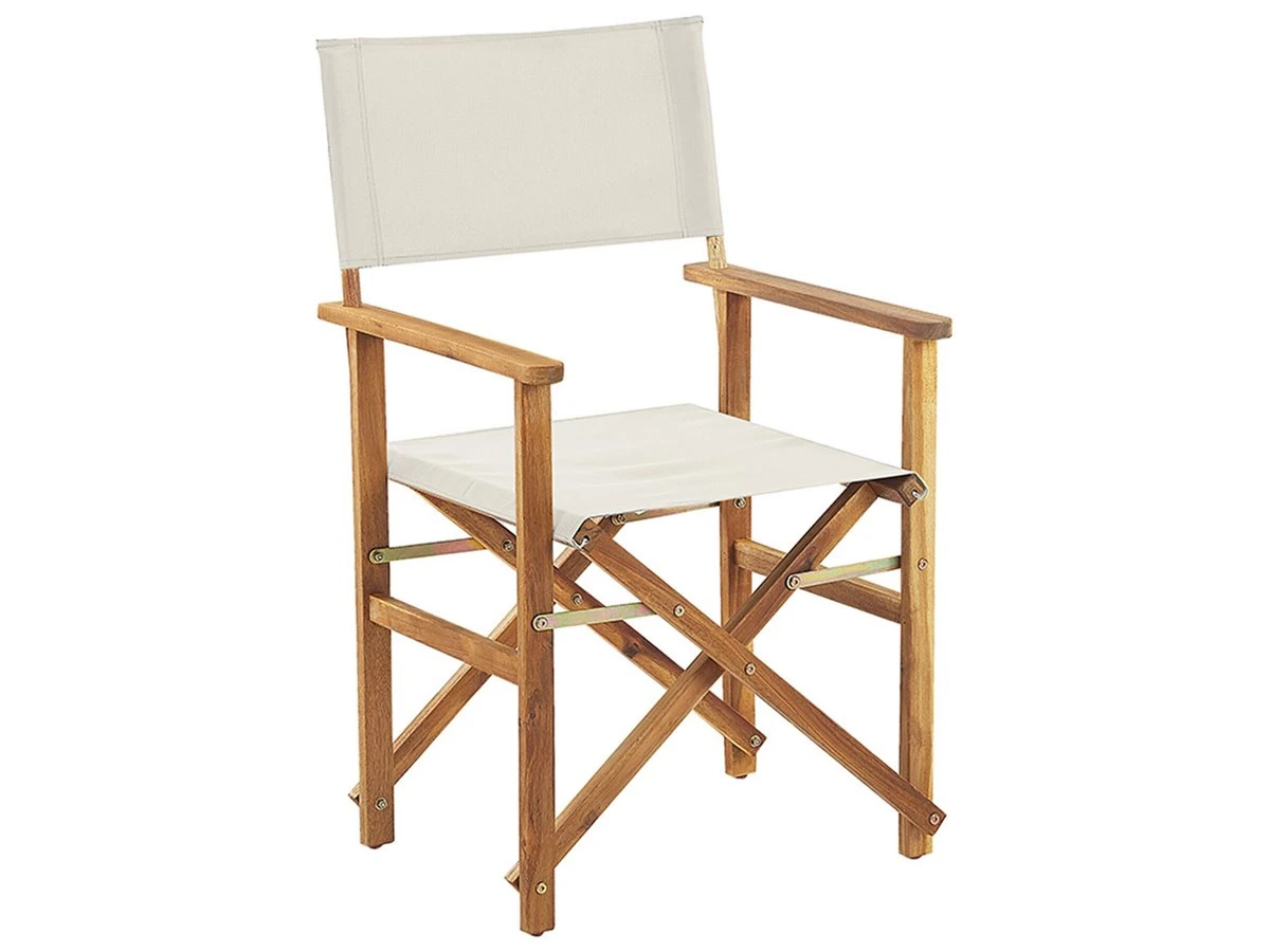 Conjunto De 2 Sillas De Jardín Madera Clara/blanco Crema Con Tela Verde/blanco/rojo CINE 7 Conjunto De 2 Sillas De Jardín Madera Clara/blanco Crema Con Tela Verde/blanco/rojo CINE - Imagen 7