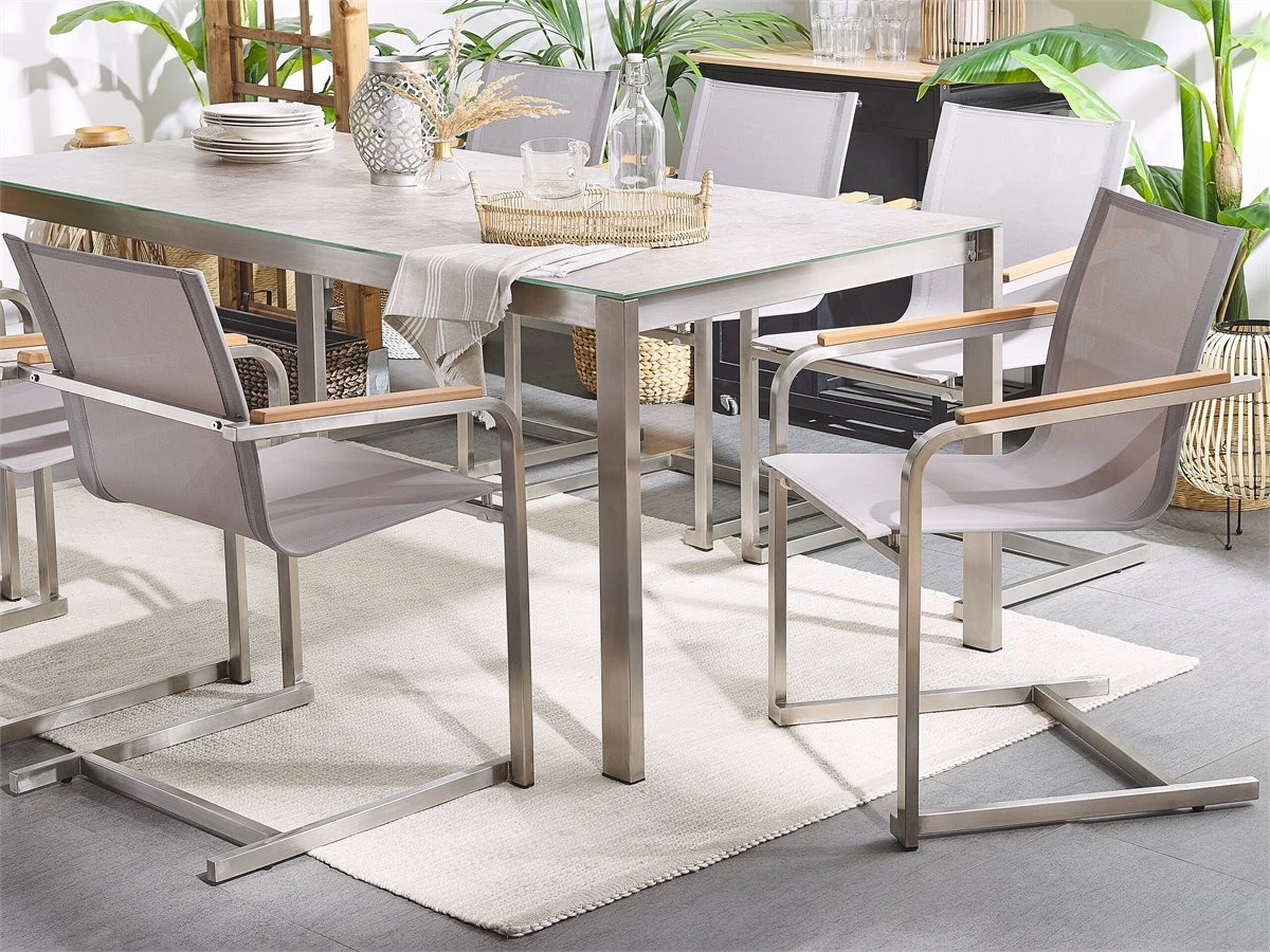 Conjunto De 2 Sillas De Jardín Beige COSOLETO 4 Conjunto De 2 Sillas De Jardín Beige COSOLETO - Imagen 4