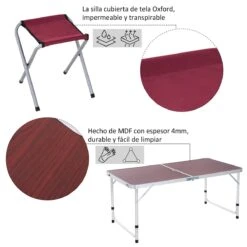Outsunny Mesa Maleta De Aluminio 4 Taburete Plegable Portátil Para Acampada Picnic Jardín Terraza Conjunto Muebles Exterior Altura Ajustable -Jardin Decoración Shop dd23d51878d38eb5d6cc97ce0fefb099bfc58a61 3120a6d75f2147d987cc627b6c2514fe