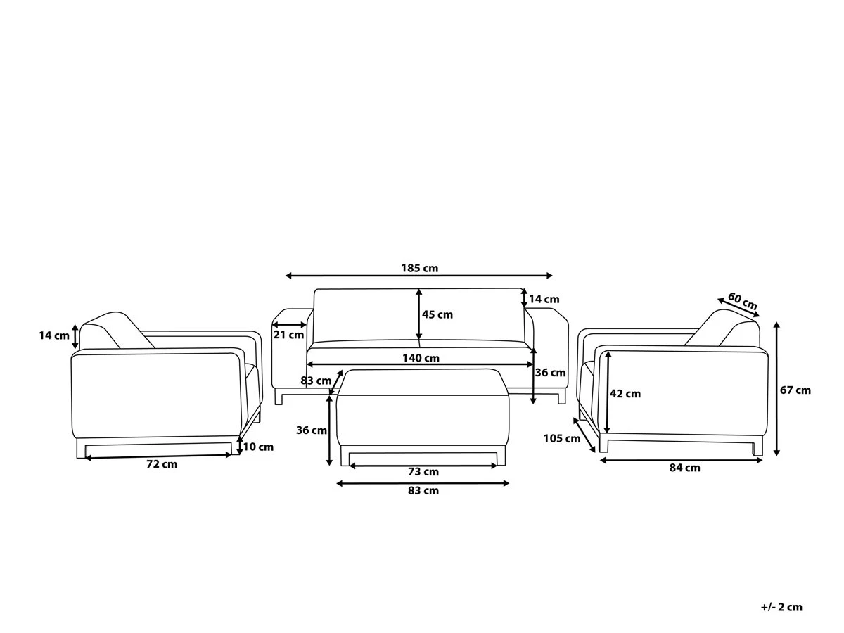 Conjunto De Jardín 5 Plazas De Poliéster Gris/blanco ROVIGO 3 Conjunto De Jardín 5 Plazas De Poliéster Gris/blanco ROVIGO - Imagen 3
