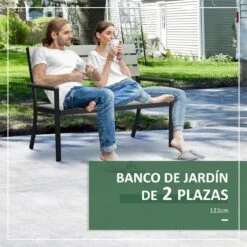 Outsunny Banco De Jardín De 2 Plazas De Plástico Banco Para Exterior Con Respaldo Reposabrazos Y Marco De Acero Para Terraza Balcón Porche Carga 240 Kg 122x65x92 Cm Gris 13 Outsunny Banco De Jardín De 2 Plazas De Plástico Banco Para Exterior Con Respaldo Reposabrazos Y Marco De Acero Para Terraza Balcón Porche Carga 240 Kg 122x65x92 Cm Gris -Jardin Decoración Shop df5cf624ba615fe6aa368111fa316370a51bea19 065d4f316e7149daab91970e893a6fd2