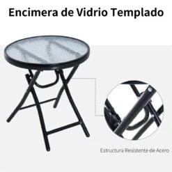 Outsunny Set De Muebles De Jardín Mesa Redonda Ø46x49 Cm Y 2 Sillas Mecedoras 68x90x106 Cm Plegables Con Bloqueo Para Exterior Patio Beige -Jardin Decoración Shop e264d5e68ac604172e0163a37f7d1c2c9f6fb72b 7c9d1181a42a43e483c71a5b2bea92e8