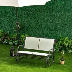 Outsunny Banco Balancín De 2 Plazas Silla Mecedora De Jardín Tubo De Metal Y Tela Texteline Transpirable Para Exterior Carga Máx. 200 Kg 120x70x85 Cm Beige -Jardin Decoración Shop e43891df7ea48ea8d3a65bbacf857859b5209c2b 2e777bd669174794a8e763d87e39c14d