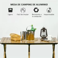 Outsunny Mesa De Camping Plegable De Aluminio 116x60x45 Cm Mesa De Picnic Portátil Con Bolsa De Trasporte Carga 30 Kg Para Jardín Terraza Exterior Natural -Jardin Decoración Shop e44d7663fc36d0b9219390ef2dc9f1edf063fc92 4ae24780bd6240be8a2470a4593e4801