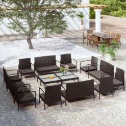 Set Muebles De Jardín 16 Piezas Y Cojines Ratán Sintético Negro VidaXL -Jardin Decoración Shop e4fab4abe99a9589d3806855f4b48985f5297c3a 79eeca4bc9d64664b0f0ee9b94abe1d8