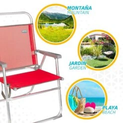 Silla Plegable Fija Aluminio Aktive Beach - Rojo -Jardin Decoración Shop e6d37e426a54217b33219e5e38b8469ad7b55bf6 bcb2527a262b477e8b7d011e48d4f956