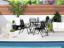 Conjunto De Jardín En Acero Negro Con 4 Sillas LIVO -Jardin Decoración Shop e90698ea4cd532b2062abe1b016e055d01af41f4 8197ae4cf4764a489d3bd6f7eabd8884