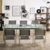 Mesa De Comedor De Metal/vidrio Templado Transparente/plateado 220 X 100 Cm GROSSETO