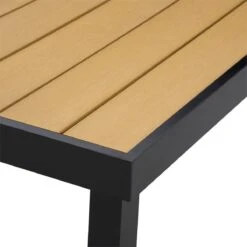 Outsunny Mesa De Jardín Rectangular Para 8 Personas Mesa De Comedor Exterior 190x90x74 Cm Con Encimera De Listones Y Estructura De Aluminio Para Terraza Balcón Natural Y Negro -Jardin Decoración Shop edb7555502e1726a16c8a4a76573fa0e423a4897 072c3c4b4921498b80addabdf3dc57ad