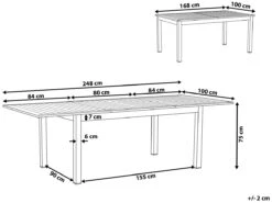 Mesa De Jardín Extensible De Metal Gris Oscuro/blanco 168/248 X 100 Cm PANCOLE -Jardin Decoración Shop f2eeabaa7ba979e0689278cba4f36ba5a56afaa8 6c42752830044746880a1677501877e7
