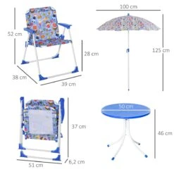 Outsunny Set De Mesa Y Sillas Exterior Infantil Conjunto De Picnic Plegable Para Jardín Juego De Mesa Con Sombrilla Ajustable 100-125 Cm Protección De UV Azul -Jardin Decoración Shop f377d9ee5e46f8a7e4b8da096170a6a65c60bfe1 469cab2836e740c1a6c56dd427ed9b62