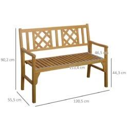 Outsunny Banco De Jardín Plegable De Madera Banco De 2 Plazas Exterior 120,5x55,5x90,2 Cm Con Asiento De Listones Y Reposabrazos Para Terraza Balcón Patio Natural -Jardin Decoración Shop f6e2f426a068bb0dd530cdd45390350a45267c66 656bf4edbc224ffdadc1edfc12143fb1