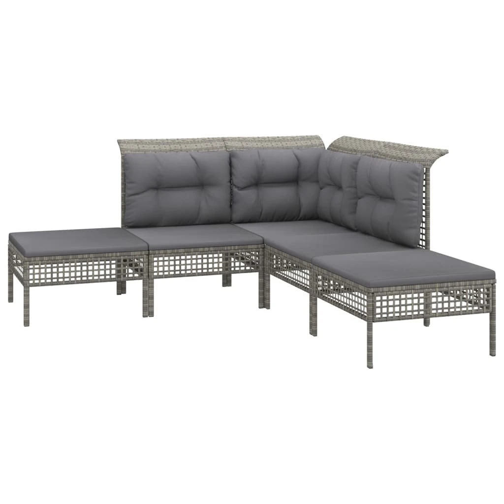 Set De Muebles De Jardín 10 Pzas Y Cojines Ratán Sintético Gris VidaXL 4 Set De Muebles De Jardín 10 Pzas Y Cojines Ratán Sintético Gris VidaXL - Imagen 4
