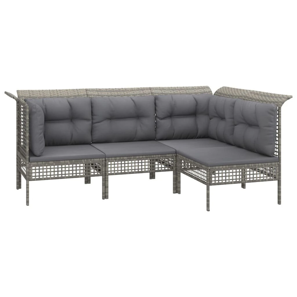 Set De Muebles De Jardín 10 Pzas Y Cojines Ratán Sintético Gris VidaXL 5 Set De Muebles De Jardín 10 Pzas Y Cojines Ratán Sintético Gris VidaXL - Imagen 5