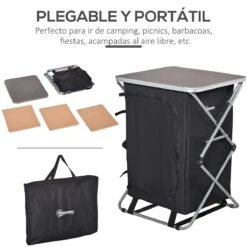 Outsunny Armario Cocina De Camping Plegable Con Paravientos 3 Estantes Bolsa De Almacenamiento Encimera 58X65x93 Cm Para Exterior Acampadas Picnics Tela Oxford Negro 12 Outsunny Armario Cocina De Camping Plegable Con Paravientos 3 Estantes Bolsa De Almacenamiento Encimera 58X65x93 Cm Para Exterior Acampadas Picnics Tela Oxford Negro -Jardin Decoración Shop fbf54d749e4dfaa2d6763e8d3d2f4880c8fff46c 8c9815922a8b4c3f888de6b1ddb0d101