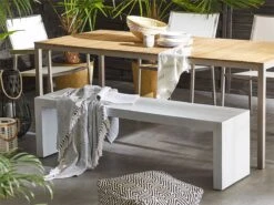 Banco De Jardín De Cemento Reforzado Blanco TARANTO